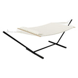 Garvee Hamaca Doble de Estilo Brasileño con Soporte, Colchoneta Acolchada de Poliéster para Relax en Jardín y Playa 204kg Beige - Beige