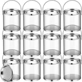 Garvee mini Sólidos Tarros de Plástico Transparentes 8×8 cm Reutilizables para Manualidades Pintura Dulces DIY Decoración