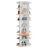 Garvee Organizador De Zapatos Giratorio 7 Niveles, 360° Rotativo, MDF Resistente, Ahorro De Espacio, Blanco, Para Hogar - Blanco