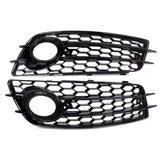 Garvee Rejilla Protectora Para Parachoques Delantero Audi A4 B8 S-Line 2008-2012, Diseño Panal, ABS Resistente, Negro Brillante, Fácil Instalación