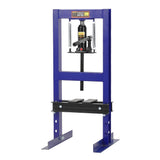 Garvee Prensa Hidráulica de 6 Toneladas Estructura en H Ajustable 2 Placas Protección Contra Sobrecarga Acero Carbono Q235 Azul Talleres Automotrices - Azul