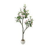 Garvee Árbol Artificial 1.8m Con Maceta, Realista y Duradero Color Verde, Decoración para Interior y Exterior - Rosa