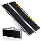 Garvee Rampa Telescópica 1.52m Plegable Portátil para Personas Mayores Desniveles del Hogar Negro - Antideslizante Negro/4 Pliegues