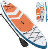 Garvee Tabla de Paddle Inflable para Adultos 335 × 86 cm con Accesorios Premium, Estabilidad Superior, Material PVC Militar, Cubierta Antideslizante EVA, Mochila Ligera, Bomba Manual, Montaje Cámara, Ideal para Lagos y Playas - Naranja