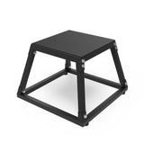 Garvee Plyometrische Sprungbox de Acero 30x30cm Rutschfest Trapezform 500kg Tragkraft Antideslizante Portátil para Entrenamiento de Fuerza y Agilidad - Negro - 30Cm