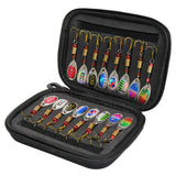 Garvee Set De 16 Cebos Giratorios Para Pesca Con Caja Y Bolsa, Gancho Triple Afilado, Acero Inoxidable Plateado, Ideal Para Trucha, Bass Y Lucio