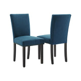 Garvee Sillas De Comedor Tapizadas Juego De 2 Azul Marino, Estilo Moderno, Respaldo Ergonómico, Patas De Madera Robusta, Fácil Montaje, Cocina Y Comedor - Azul Marino