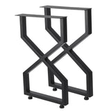 Garvee Patas de Mesa de Metal 71×45 cm - Soporte Robusto, Ajustables, Hierro Forjado, Diseño Industrial Rústico, Negro, para Comedor y Jardín