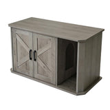 Garvee Mueble Oculto para Caja de Arena de Gato con Doble Puerta y Entrada Lateral Gris - Gris