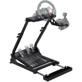 Garvee Soporte para Volante de Carreras Plegable en Forma de L con Ranura para Silla, Acero Q235A Extra Grueso, Inclinación Continua 10°-40°, Compatible con Logitech G25/G27/G29/G920 , Sim Racing Negro - Tubo Cuadrado Plegable Tipo L