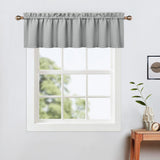 Garvee Cortina de Cocina Opaca de Doble Cara Sin Brillo, 230GSM, Tela de Opaqueo, con Ojos de Gancho, Gris Claro, 132x38.1cm - Gris Claro