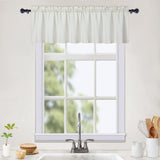 Garvee Cortinas impermeables para cocina, texturizadas con valance, cortinas cortas, color beige, para ventanas medianas en cocina, baño, dormitorio, sala de estar, 150cm de ancho - Beige