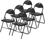 Garvee Sillas Plegables 6 Pack con Cojín, Metal, Pies Antideslizantes para Eventos Interior y Exterior, Apilables, Negro - Negro