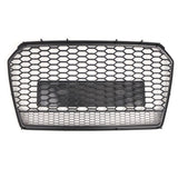 Garvee Rejilla Frontal Central Nido de Abeja para Audi A6 C7 Facelift 2016-2018, ABS Resistente, Estilo Deportivo Europeo, Montaje OEM, Negro Brillante, Uso Urbano