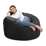 Garvee Sillón Puff Gigante de Espuma Viscoelástica con Funda de Terciopelo Lavable para Salas y Dormitorios 122×122×71 cm Versátil y Ligero - Negro