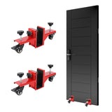 Garvee Kit de Instalación de Puertas 2 Piezas Soporta 340 kg Ruedas Giratorias 360° Acero Q235 Ajustable 0-5 cm Uso Comercial y Residencial Rojo - Rojo