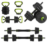 Garvee Set de Mancuernas Ajustables 30 kg 4 en 1 Multifuncional Agarre Antideslizante Material PE Duradero Gimnasio en Casa