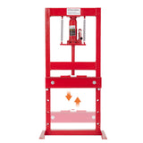 Garvee Prensa Hidráulica de Taller 6 Ton, Marco en H Robusto, Mesa Ajustable, Acero Resistente, Sistema de Gato de Botella para Metalurgia y Talleres - Rojo