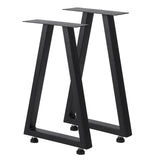 Garvee Patas de Mesa de Metal 56×38 cm - Resistentes, Ajustables, Hierro Forjado, Diseño Industrial Rústico para Comedor y Jardín, Negro