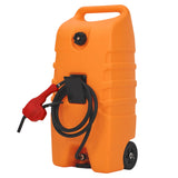 Garvee Tanque de Combustible Portátil  53L con Bomba y Manguera para Jardín y Uso Marino, Polietileno, Válvulas de Latón, Ruedas y Asa - Naranja