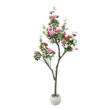 Garvee Árbol Artificial 1.8m Interior, Realista y Duradero, Material No Desvanecible, Color Verde, Decoración para Hogar y Oficina - Rosa rojo