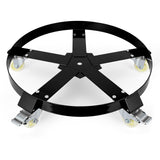 Garvee Carro para Barriles de 208.19L de Acero Carbono, 5 Ruedas Giratorias, Capacidad Máxima 566.99kg, Uso Industrial, Negro - Negro