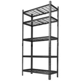 Garvee Estantería de Garaje 998 kg Ajustable 5 Niveles Acero SPCC Antióxido 91×41×183 cm para Cocina, Bodega, Taller - Negro x1