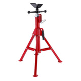 Garvee Soporte de Elevación para Tubos Trípode Plegable Cabeza en V con Bolas Altura Ajustable 61-132 cm Acero al Carbono - Rojo