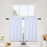 Garvee Cortinas impermeables para cocina con niveles estructurados en relieve, cortinas cortas, color blanco, para media ventana en baño, 2 piezas de 76.2x76.2cm - Blanco