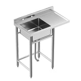 Garvee Lavadero de acero inoxidable 91x53x102 cm con Estante y Patas Ajustables para Lavandería y Garaje Sin Grifo Plata - Sin Grifería