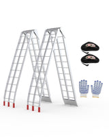 Garvee Rampa para Motocicleta de Aluminio 340 kg Capacidad, Plegable y Antideslizante, 2 Piezas, Ideal para Garajes y Exteriores, Ligera y Resistente - Silver