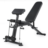 Garvee Banco De Pesas Ajustable Plegable Para Entrenamiento De Fuerza, Compacto Para Gimnasio En Casa, Acero Resistente, Espuma Alta Densidad