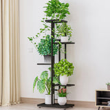 Garvee 5 estantes plantas esquina estantería metálica macetas interior patio jardín sala estar balcón gris oscuro plateado - Gris Oscuro con Plata