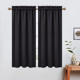 Garvee Cortinas Opacas 2 Piezas Para Ventanas Pequeñas, Bloqueo De Luz Fuerte, Cocina Y Baño, Material Duradero, Fácil Montaje, Gris - Schwarz