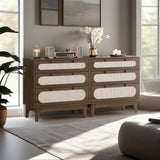 Garvee Pequeo Armario Con 3 Cajones Set De 2 Madera Oscura Para Dormitorio Y Oficina Compacto