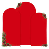 Garvee Set de 3 Cubiertas para Arcos de Boda 183-219cm, Spandex Doble Cara Suave y Elástico, Color Rojo, para Fiesta, Ceremonia y Banquete - Rojo