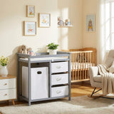 Garvee Mesa Cambiadora de Madera Maciza para Padres en Habitación de Bebé o Guardería Gris - Gris