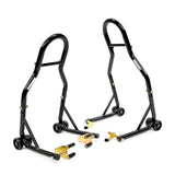 Garvee Soporte para Motocicleta 386 kg Capacidad, Acero Resistente, Ajuste Versátil, Negro, Ideal para Talleres