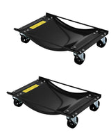 Garvee Juego de 2 dolly para autos 2267.96kg capacidad, acero aleado resistente, 8.89cm ruedas, movilidad 360°, para taller y garaje - Negro