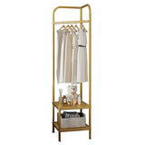Garvee Perchero Esquinero De Metal Con 2 Estantes Para Ropa, Hogar Y Dormitorio, Acabado Antióxido, Diseño Moderno, Resistente, Negro - Dorado