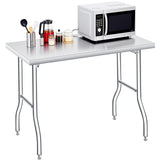 Garvee Mesa Plegable De Acero Inoxidable 48x30in, Capacidad 400LB, Resistente Y Porttil, Para Cocina Y Camping, Sin Montaje, Plata - Sin estante inferior
