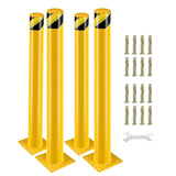 Garvee Bollard de seguridad de 91.44cm, acero Q235, alta visibilidad color amarillo, control de tráfico, diámetro 11.43cm, removible