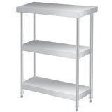 Garvee Mesa De Acero Inoxidable 3 Niveles Resistente 417kg, Sin Ruedas, para Cocina, Restaurante y BBQ - Sin Ruedas