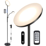 Garvee Lámpara De Pie LED Dimmable Con Lámpara De Lectura, Control Remoto, Táctil, 4 Temperaturas De Color 3000K-6000K, Negro Para Sala Y Oficina