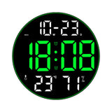 Garvee Reloj Despertador Digital Verde con Hora, Fecha, Semana, Temperatura, Montaje en Pared para Casa y Oficina - Verde