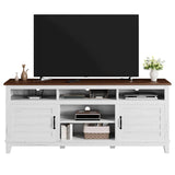 Garvee Soporte de TV con Puertas y Estantes Abiertos para Centros de Entretenimiento en Salón 180cm Marrón y Blanco - Blanco