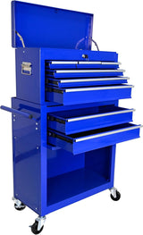 Garvee Carro De Herramientas Con 8 Cajones Y Ruedas, Caja Desmontable Con Cerradura, Acero Robusto, Talleres Y Bricolaje, 109 Cm, Negro
