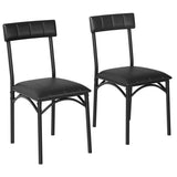 Garvee Conjunto De Comedor 3 Piezas Mesa De Madera Y 2 Sillas Tapizadas Para Cocina Comedor O Estudio Compacto Resistente - Gris