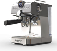 Garvee Máquina De Expreso Semiautomática CM5712-CB, Estilo Italiano, Operación Por Presión, Compacta y Gris, para Hogar y Cocina