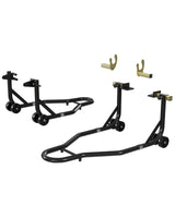 Garvee Soporte Trasero para Motocicleta Estable, Capacidad 204 kg, Altura Ajustable, Acero Pulido, Antideslizante, Negro/Rojo, Mantenimiento y Reparación - Negro